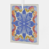 Farbenfrohe Wasserfarbe Ornament Aus Glas (Vorderseite links)