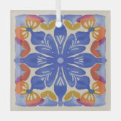 Farbenfrohe Wasserfarbe Ornament Aus Glas (Vorderseite)