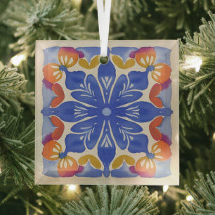 Farbenfrohe Wasserfarbe Ornament Aus Glas