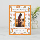 Farbenfrohe Wasserfarbe Pumpkin Patch Babydusche Einladung (Stehend Vorderseite)