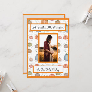 Farbenfrohe Wasserfarbe Pumpkin Patch Babydusche Einladung