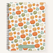 Farbenfrohe Wasserfarbe Pumpkins SpiralNotebook Notizblock (Vorderseite)