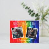 Farbenfrohe Wasserfarbe Regenbogen Foto Glücklich Postkarte (Stehend Vorderseite)