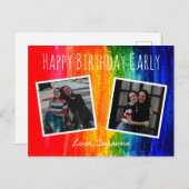 Farbenfrohe Wasserfarbe Regenbogen Foto Glücklich Postkarte (Vorne/Hinten)