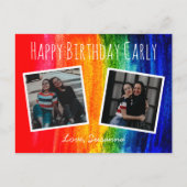 Farbenfrohe Wasserfarbe Regenbogen Foto Glücklich  Postkarte (Vorderseite)