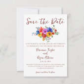 Farbenfrohe Wasserfarbe Save the Date (Vorderseite)