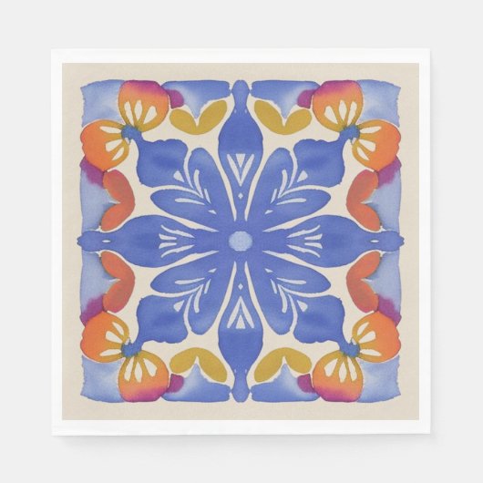 Farbenfrohe Wasserfarbe Serviette (Vorderseite)