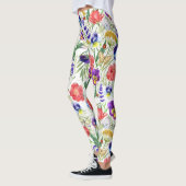Farbenfrohe Wasserfarbe Wilde Blume Poppies Leggin Leggings (Links)