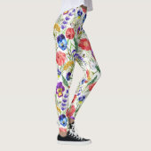 Farbenfrohe Wasserfarbe Wilde Blume Poppies Leggin Leggings (Rechts)