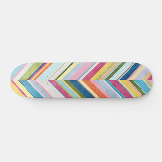 Farbenfrohe Wasserfarbe Zig Zag Kunstgeflecht Skateboard (Horizontal)