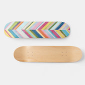 Farbenfrohe Wasserfarbe Zig Zag Kunstgeflecht Skateboard (Horizontal)