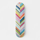 Farbenfrohe Wasserfarbe Zig Zag Kunstgeflecht Skateboard (Vorne)