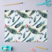 Farbenfrohe WasserfarbeFasanendes Feathers-Muster Seidenpapier (Basteln)