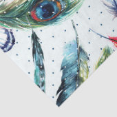 Farbenfrohe WasserfarbeFasanendes Feathers-Muster Seidenpapier (Detail)