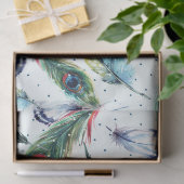 Farbenfrohe WasserfarbeFasanendes Feathers-Muster Seidenpapier (Geschenk)