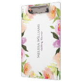 Farbenfrohe Wasserfarben Blume Hochzeitskranz Klemmbrett (Links)
