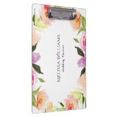 Farbenfrohe Wasserfarben Blume Hochzeitskranz Klemmbrett (Rechts)