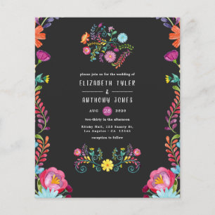 Farbenfrohe Wasserfarben-Blumen-Mexikanische Fiest Flyer