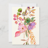 Farbenfrohe Wasserfarben Blumengarten Brautparty Einladung (Rückseite)