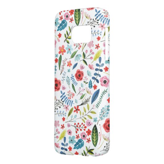 Farbenfrohe Wasserfarben Botanische Blume & Blätte Case-Mate Samsung Galaxy Hülle (Rückseite Links)