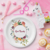 Farbenfrohe Wasserfarben fallen Floral Danke Pappteller (Party)