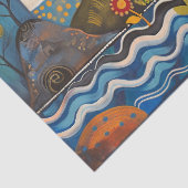 Farbenfrohe Wasserfarben Folk Art Light Houses Seidenpapier (Detail)