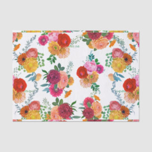 Farbenfrohe Wasserfarben Frühlingsblumen Illustrat Seidenpapier
