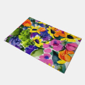 Farbenfrohe Wasserfarben Fußmatte (Schrägansicht)