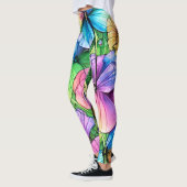 Farbenfrohe Wasserfarben Garten Leggings (Links)