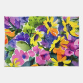 Farbenfrohe Wasserfarben Geschirrtuch (Horizontal)