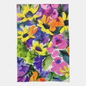 Farbenfrohe Wasserfarben Geschirrtuch (Vertikal)