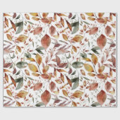 Farbenfrohe Wasserfarben Herbst Herbst Blätter Geschenkpapier (Flach)