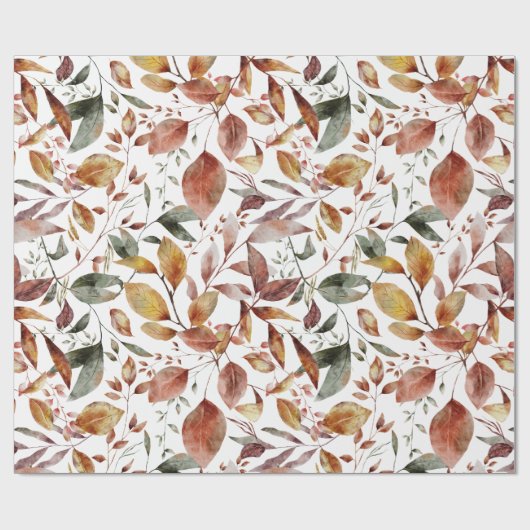 Farbenfrohe Wasserfarben Herbst Herbst Blätter Geschenkpapier (Flach)