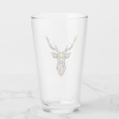 Farbenfrohe Wasserfarben Hirschhaube Kunst Glas (Rückseite)