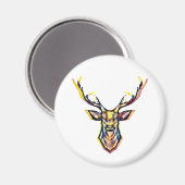 Farbenfrohe Wasserfarben Hirschhaube Kunst Magnet (Vorderseite/Rückseite)