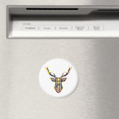 Farbenfrohe Wasserfarben Hirschhaube Kunst Magnet (In Situ (Geschirrspüler))