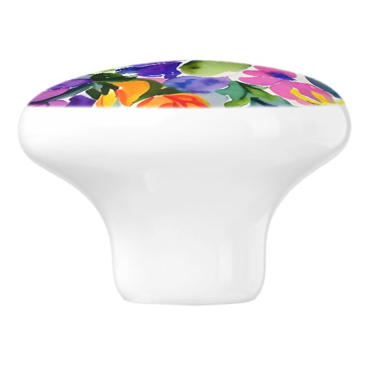 Farbenfrohe Wasserfarben Keramikknauf (Seitenansicht)