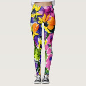 Farbenfrohe Wasserfarben Leggings (Vorderseite)
