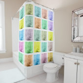 Farbenfrohe Wasserfarben Muster Duschvorhang (Beispiel)