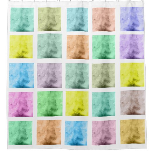 Farbenfrohe Wasserfarben Muster Duschvorhang (Vorderseite)