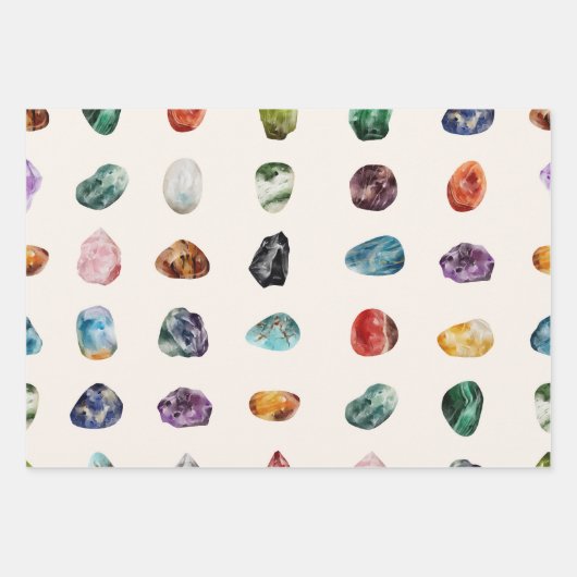 Farbenfrohe Wasserfarben-Muster Geschenkpapier Set (Vorderseite 2)