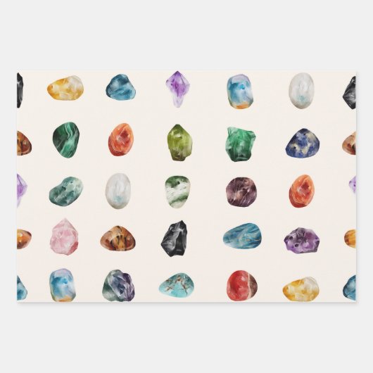 Farbenfrohe Wasserfarben-Muster Geschenkpapier Set (Vorderseite)