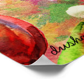 Farbenfrohe Wasserfarben Sommer Lily Illustration Poster (Ecke)