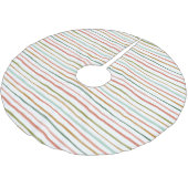 Farbenfrohe Wasserfarben Streifen Weihnachtsfeiert Polyester Weihnachtsbaumdecke (Schrägansicht)