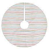 Farbenfrohe Wasserfarben Streifen Weihnachtsfeiert Polyester Weihnachtsbaumdecke (Vorderseite)