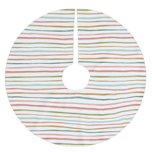 Farbenfrohe Wasserfarben Streifen Weihnachtsfeiert Polyester Weihnachtsbaumdecke (Vorderseite)