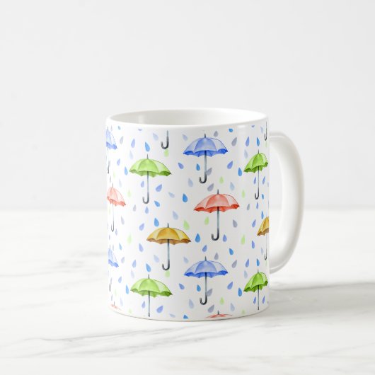 Farbenfrohe Wasserfarben und Regenfälle fallen Kaffeetasse (VorderseiteRechts)