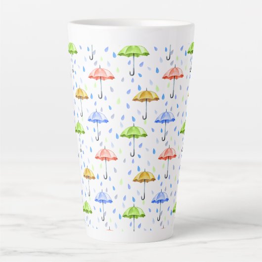 Farbenfrohe Wasserfarben und Regenfälle fallen Milchtasse (Vorderseite)