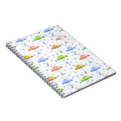 Farbenfrohe Wasserfarben und Regenfälle fallen Notizblock (Rechte Seite)