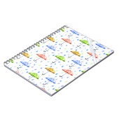 Farbenfrohe Wasserfarben und Regenfälle fallen Notizblock (Linke Seite)